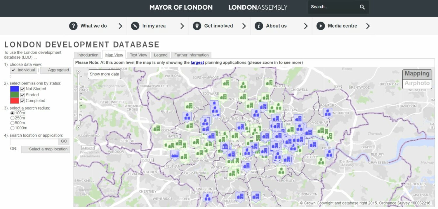 London Developement Database - 倫敦發展數據庫