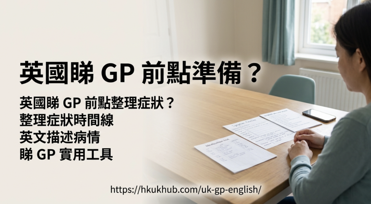 英國睇 GP 前點準備 英文描述病情