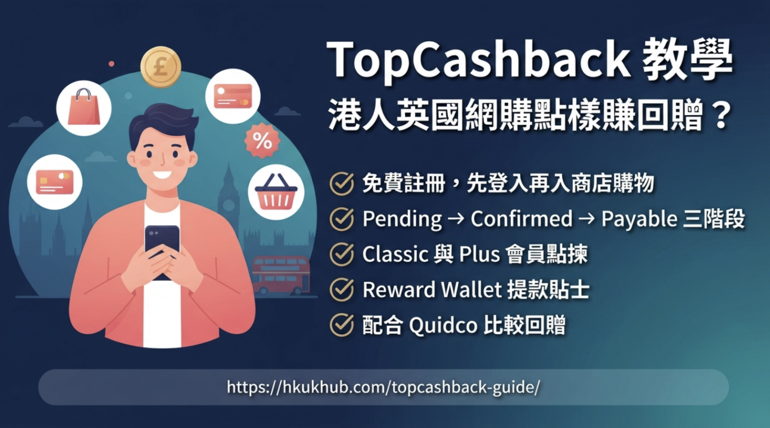 英國網購點樣賺回贈-TopCashback 教學